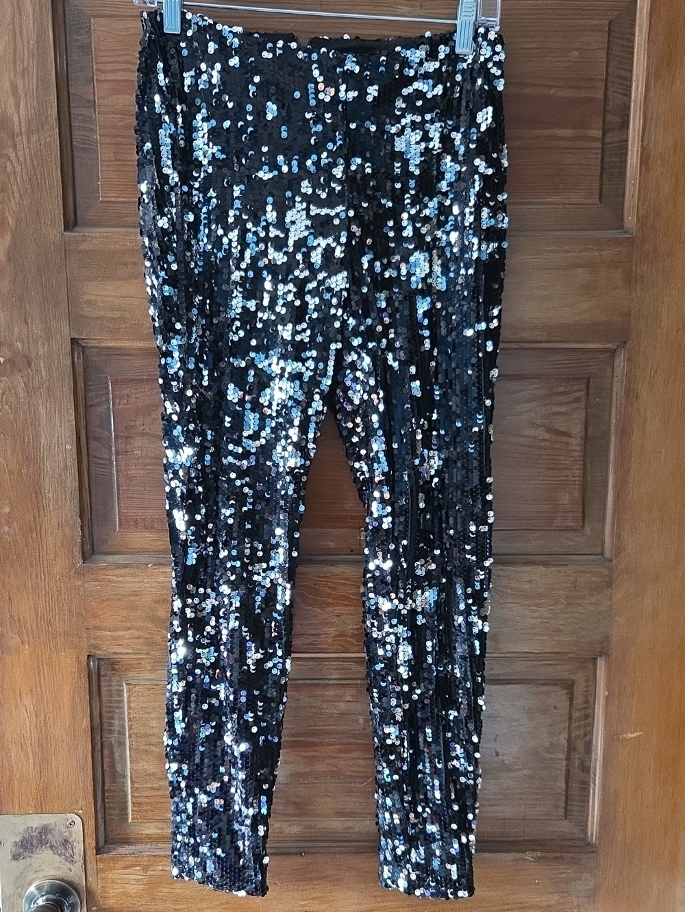Silence + Noise Black Sequin Slim Pants